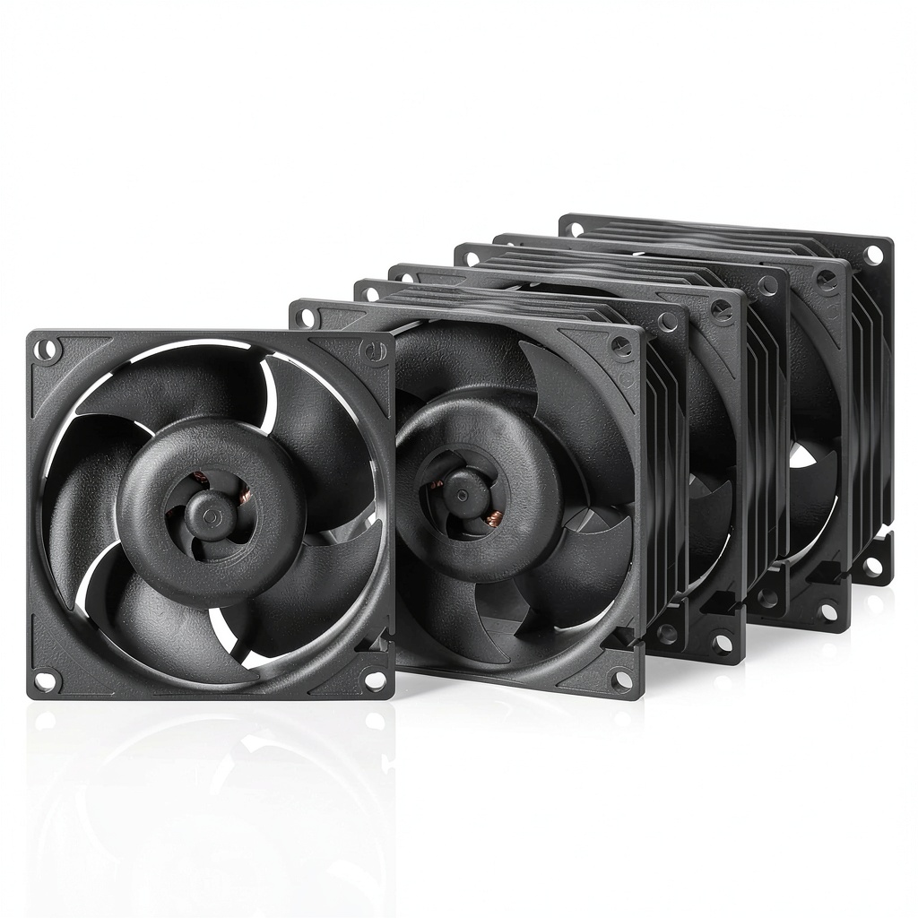ARCTIC S8038-7K cooling fan showing ball bearing and connector details