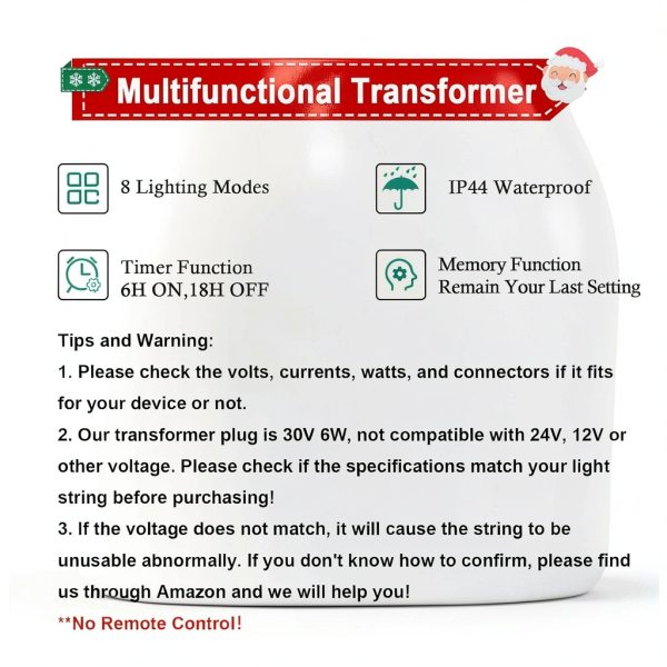 FFZZKJ 30V 6W LED Transformer Timer 8 Modes IP44 Waterproof-1