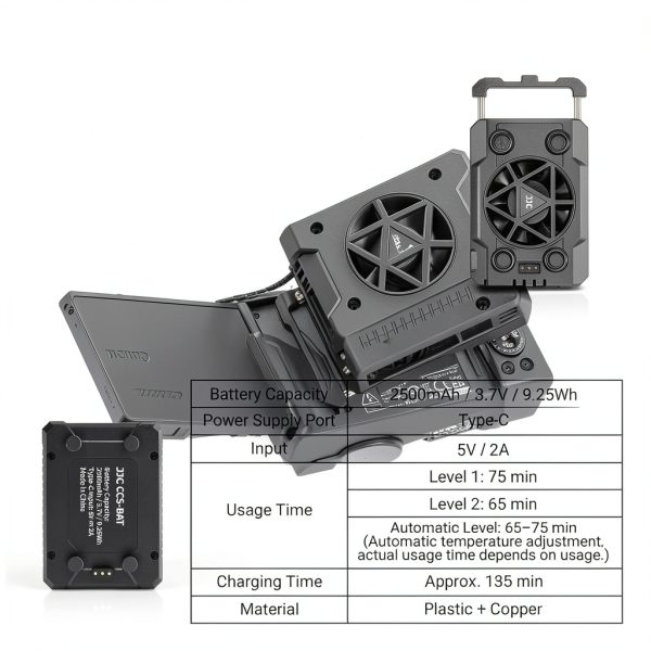 JJC Camera Cooling Fan Semiconductor Cooling Dual Power-5