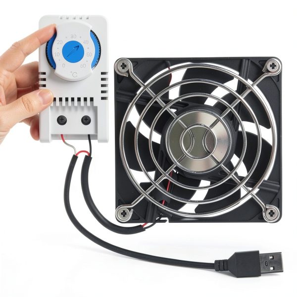 VONNST 120mm USB Quiet Cooling Fan Thermostat Control-3