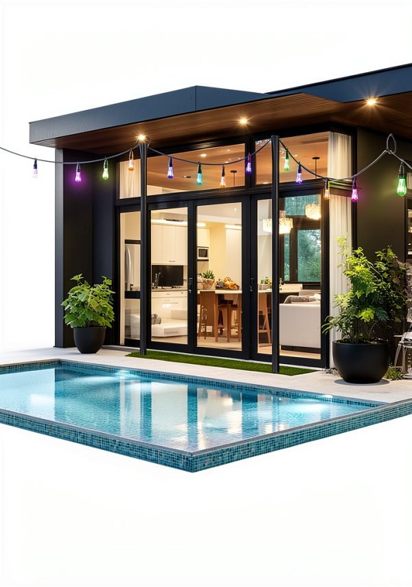 LRYXEG Outdoor String Light Poles Weather Resistant Metal-3