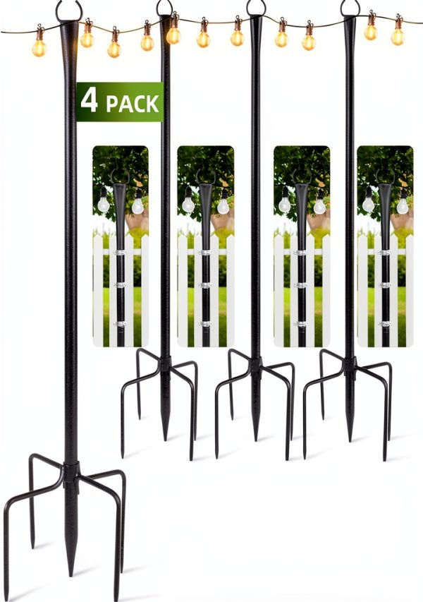 LRYXEG Outdoor String Light Poles Weather Resistant Metal-0