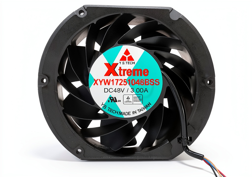 XYW17251048BSS 48V cooling fan installed in an industrial enclosure