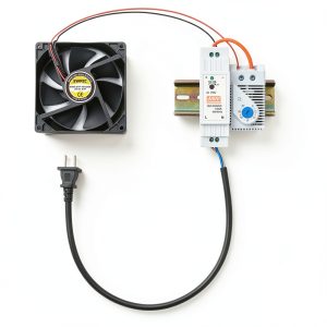 SWPEC Cooling Fan 80x80mm AC110V Metal Plastic Thermostat-0