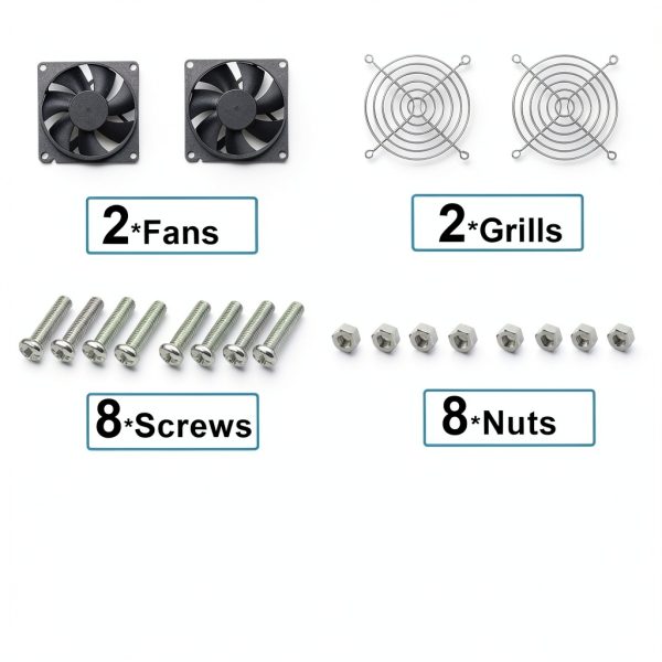 RZKKJ 80mm Cooling Fan IP56 Moisture Proof 2 Pack-3