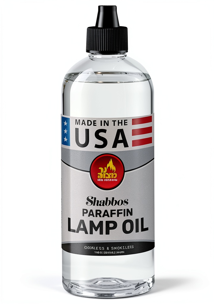 Filling Ner Mitzvah lamp oil into a tiki torch