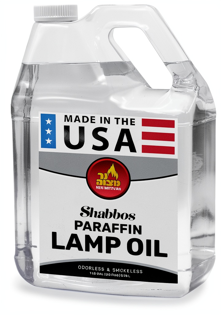 Installing Ner Mitzvah Paraffin Lamp Oil Clean Burn Indoor Outdoor on a wooden desk
