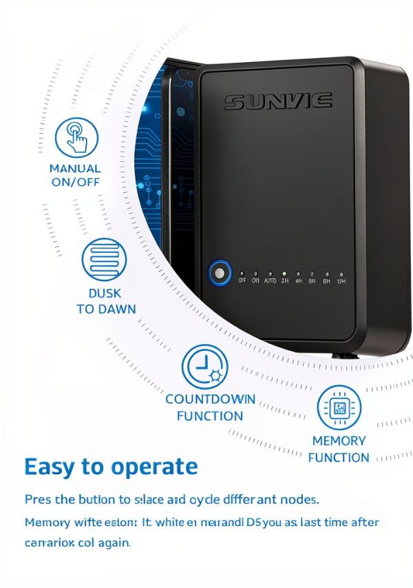 SUNVIE 100W Low Voltage Transformer Dusk to Dawn Timer-1