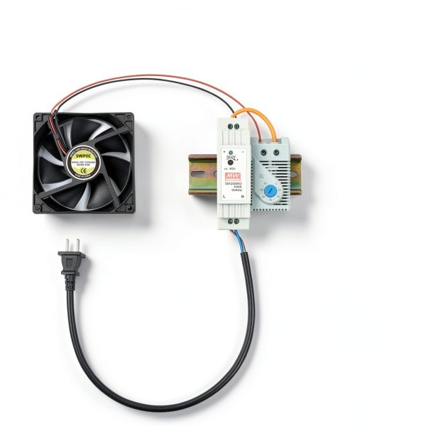 SWPEC Cooling Fan 80x80mm AC110V Metal Plastic Thermostat-1