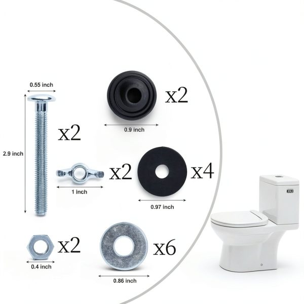 Toilet Tank Bolts Qicrdvi M6 Stainless Steel Set with Washers and Nuts-1
