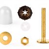 Gtziqa Toilet Bolt Kit 16pcs White/Gold Floor Flange Repair Set-2