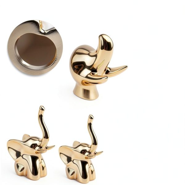 Toilet Bolt Cover Solaradgy Gold Elephant Ceramic MTLS001 Set-3