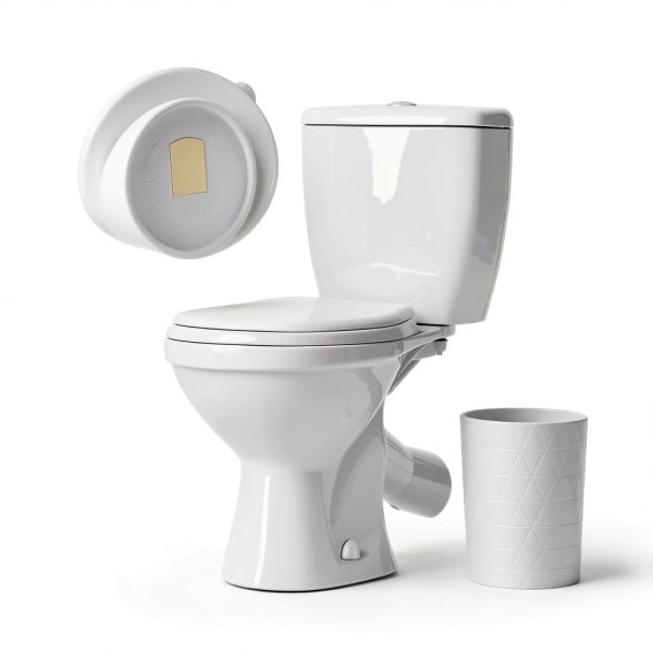 Blulu Toilet Bolt Cap Set 32pcs White Plastic Round Cover 1.45in-5