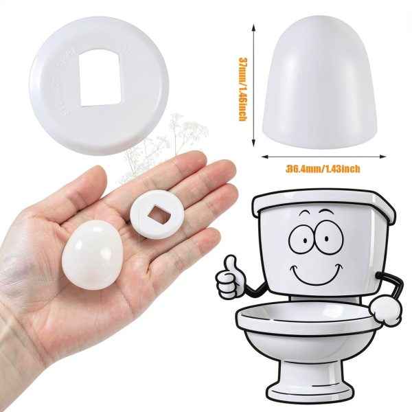 Blulu Toilet Bolt Cap Set 32pcs White Plastic Round Cover 1.45in-1