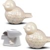 Ceramic Toilet Bolt Cover Set SynHHergyx Bird Design Install 2 Pack-0