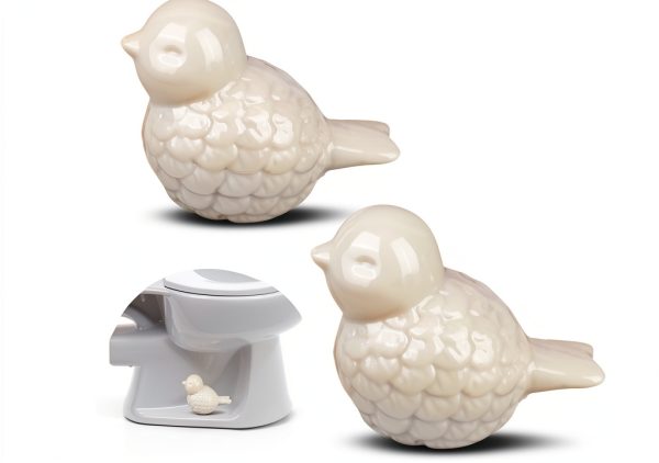 Ceramic Toilet Bolt Cover Set SynHHergyx Bird Design Install 2 Pack-0