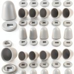 Blulu Toilet Bolt Cap Set 32pcs White Plastic Round Cover 1.45in-0