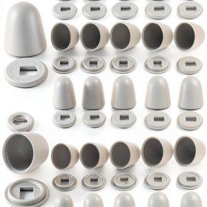 Blulu Toilet Bolt Cap Set 32pcs White Plastic Round Cover 1.45in-0