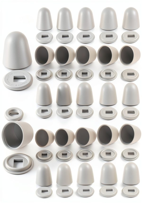 Blulu Toilet Bolt Cap Set 32pcs White Plastic Round Cover 1.45in-0