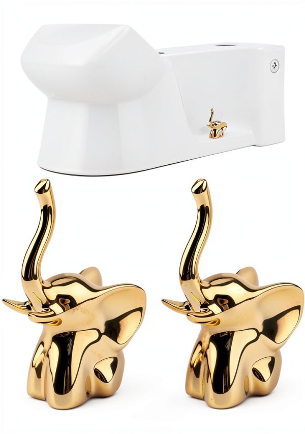 Toilet Bolt Cover Solaradgy Gold Elephant Ceramic MTLS001 Set-0