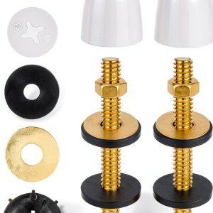 Gtziqa Toilet Bolt Kit 16pcs White/Gold Floor Flange Repair Set-0