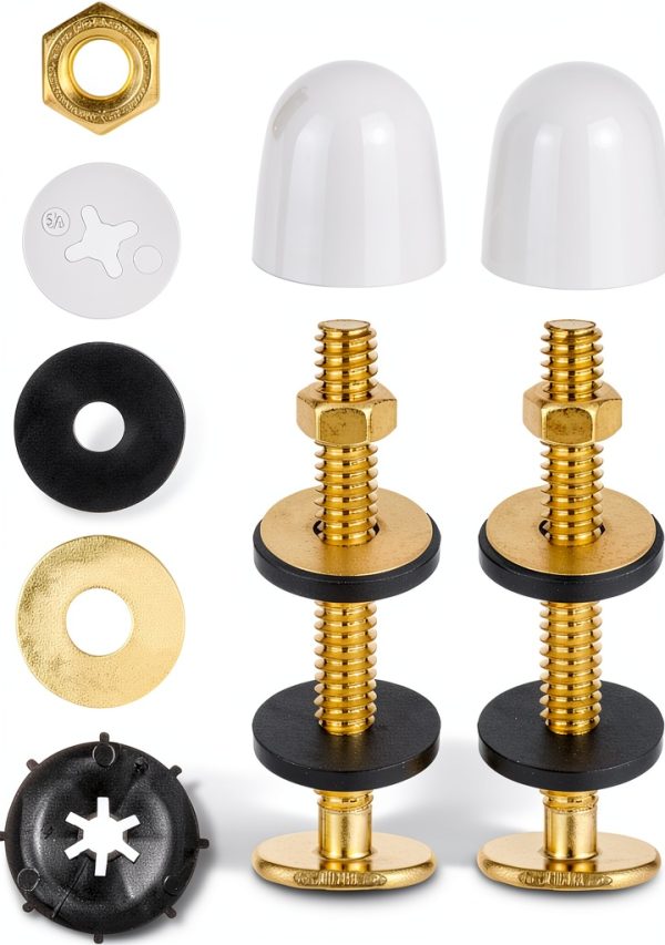 Gtziqa Toilet Bolt Kit 16pcs White/Gold Floor Flange Repair Set-0