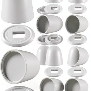 Blulu Plastic Toilet Bolt Cap 16pcs White Round 1.45in Universal-0