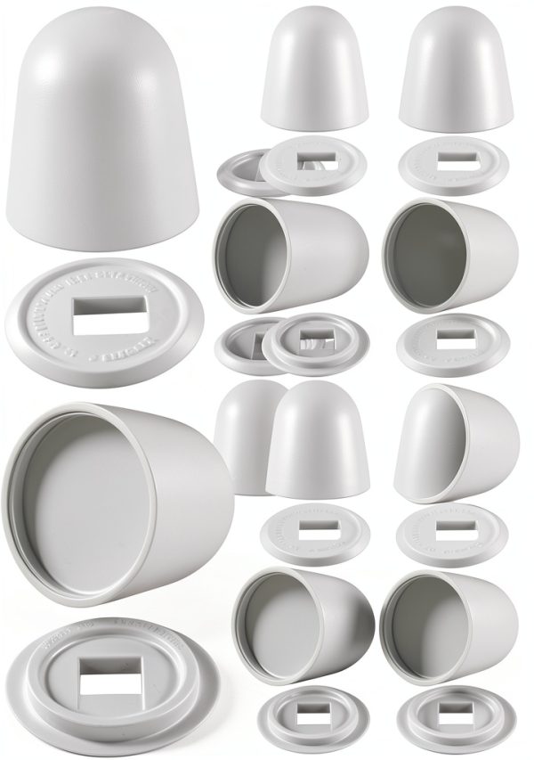 Blulu Plastic Toilet Bolt Cap 16pcs White Round 1.45in Universal-0