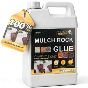 128oz Strong Mulch Glue, Rock Glue for Landscaping, Fast-Dry Gravel Binder,Landscape Lockdown Sticky Adhesive Spray Easily Holds Rubber, Stone, Pebble, Pea Gravel Mulch Anchor for Indoor, Outdoor-0