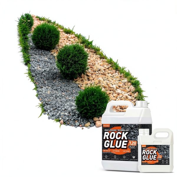 Rock Glue, 31.99OZ Mulch Glue for Landscaping, Fast-Dry Strong Pea Gravel Stabilizer Landscape, Non-Toxic Long-Lasting Dries-Clear Strong Pea Gravel Binder for Pebble, Pine Straw for Outdoor Gardens-3